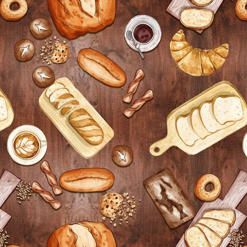 Tecido Tricoline Digital Pães Ref 9004