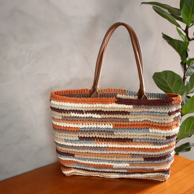 bolsa feita com fio demalha refinatto