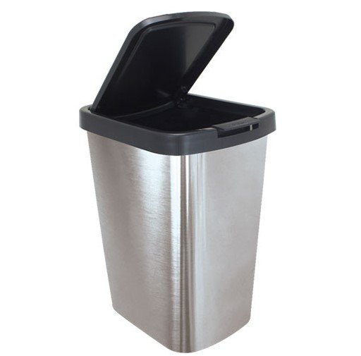LIXEIRA COM TAMPA CLICK | LABEL METALIZADO INOX – 09 LITROS