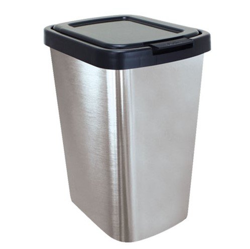 LIXEIRA COM TAMPA CLICK | LABEL METALIZADO INOX – 09 LITROS