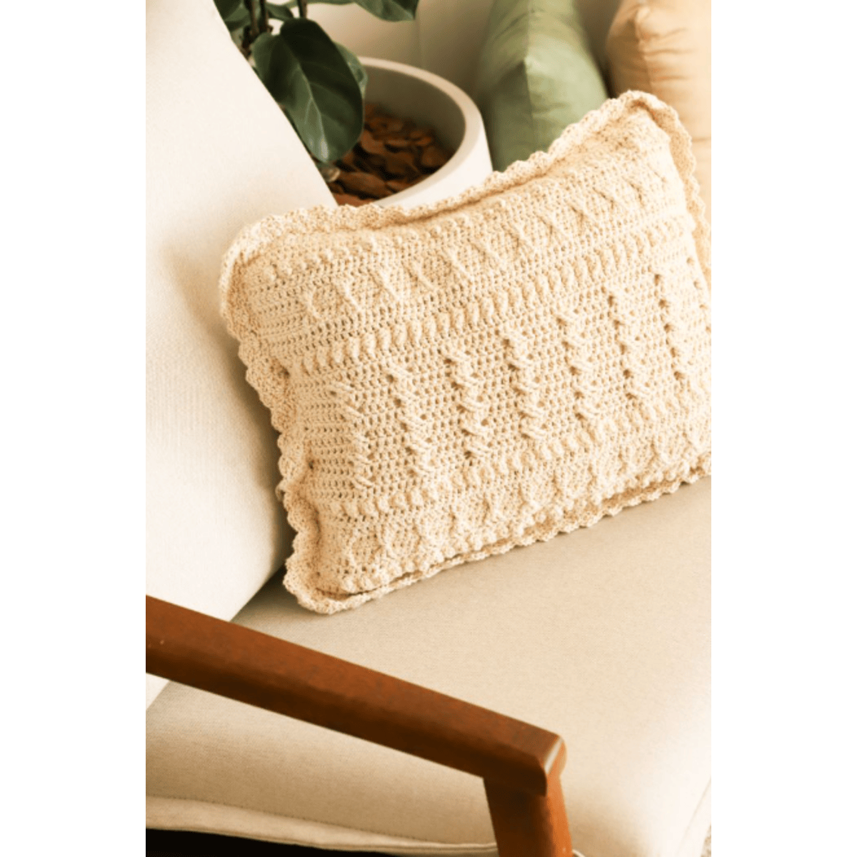 almofada com barbante barroco