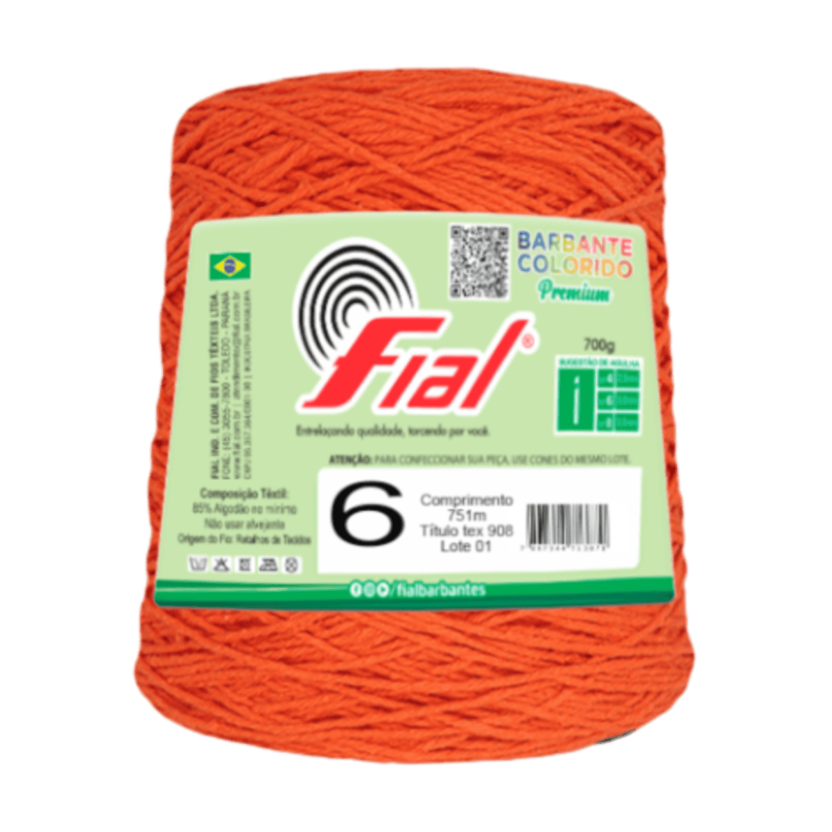 barbante fial no6 cor 77 cenoura