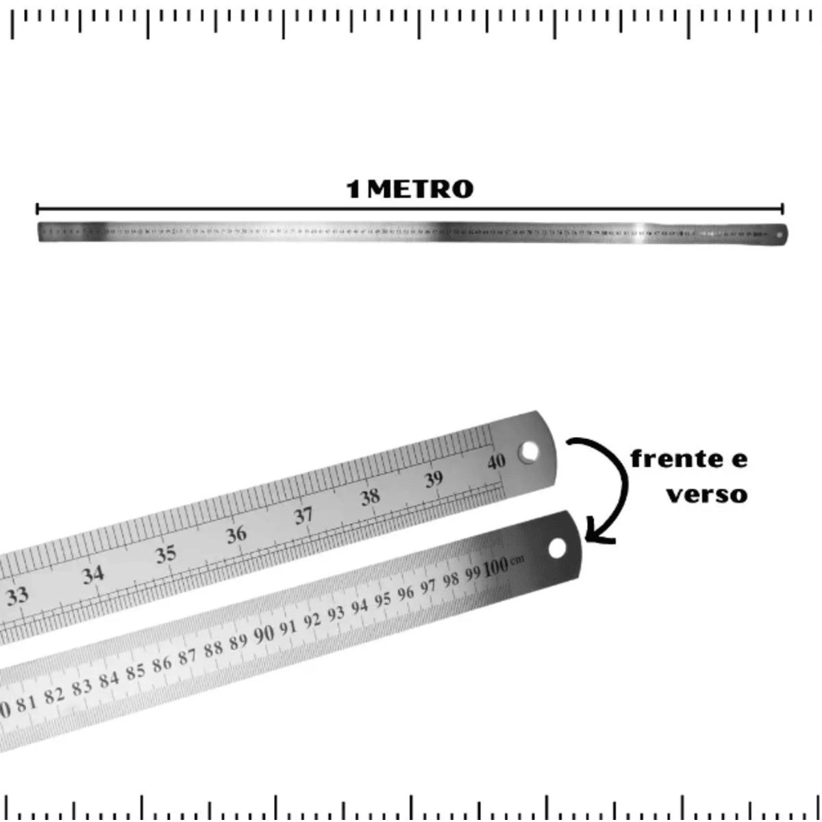 regua 100 cm frente e verso