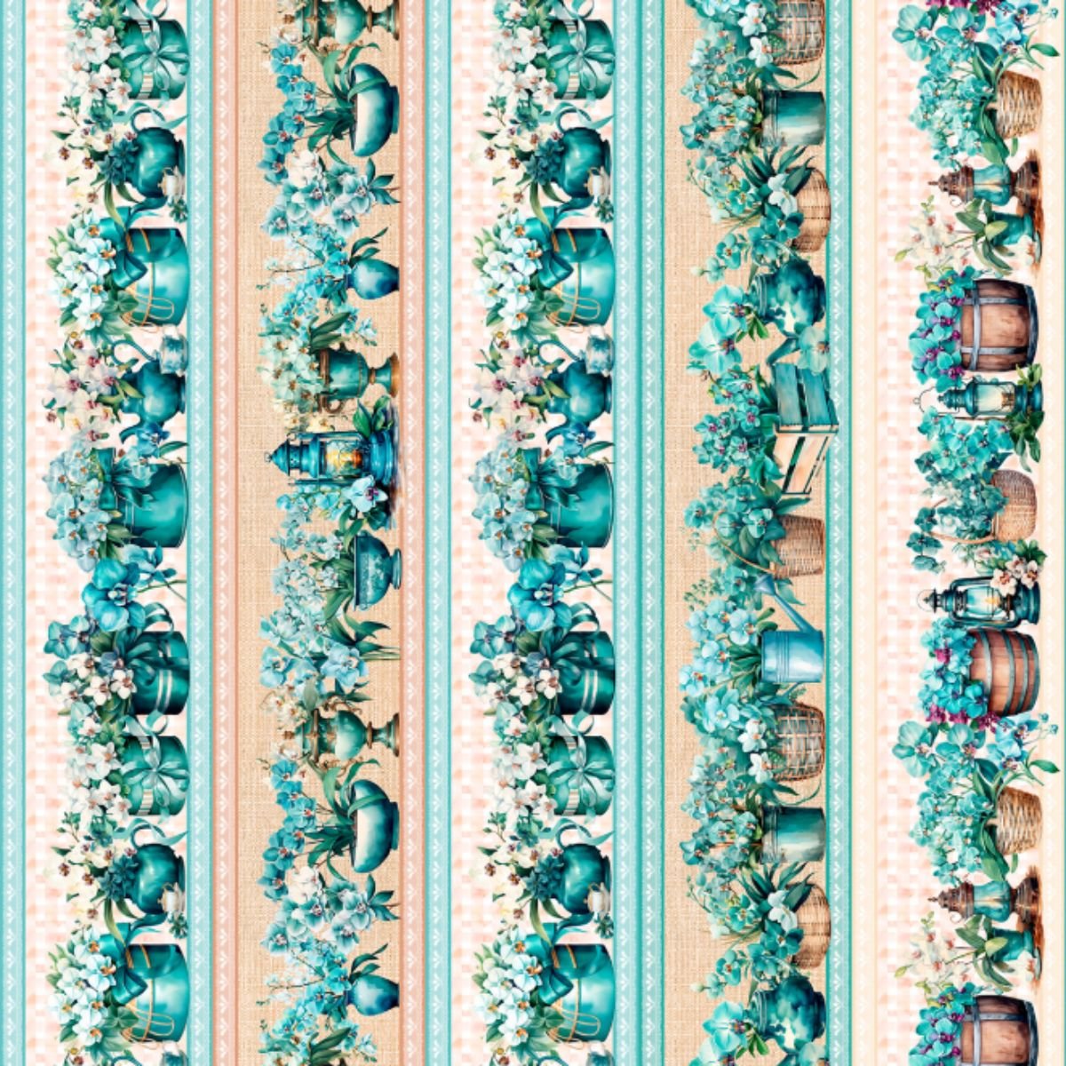 tricoline digital barrados flores