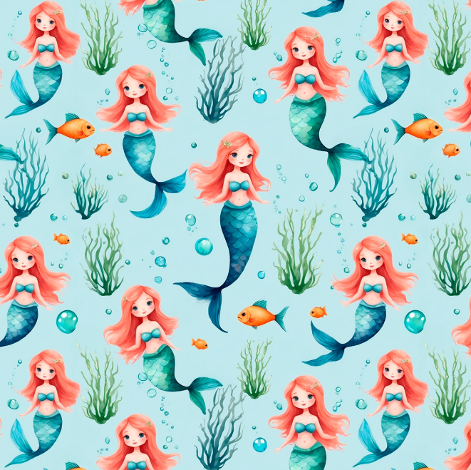 tecido tricoline digital sereia