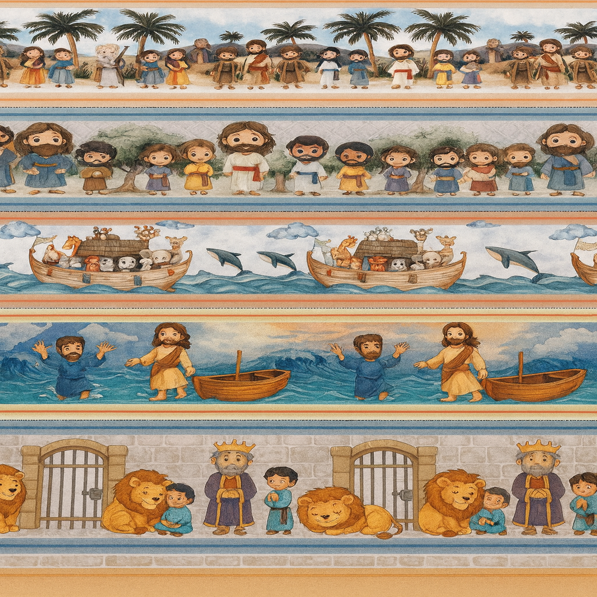 tecido tricoline barrado digital arca de noe