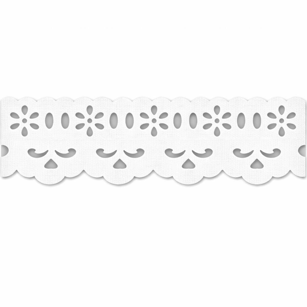 bordado ingles com passa fita prensado branco 4 3 cm x10 metros