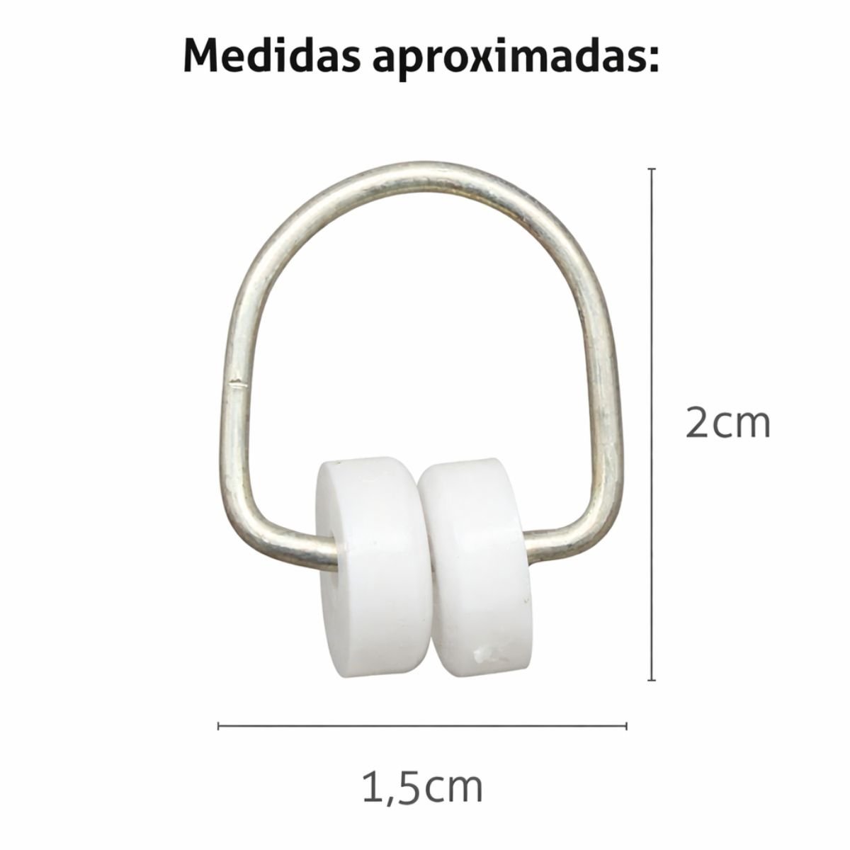 rodizio branco para cortina de trilho com 50 unidades 1