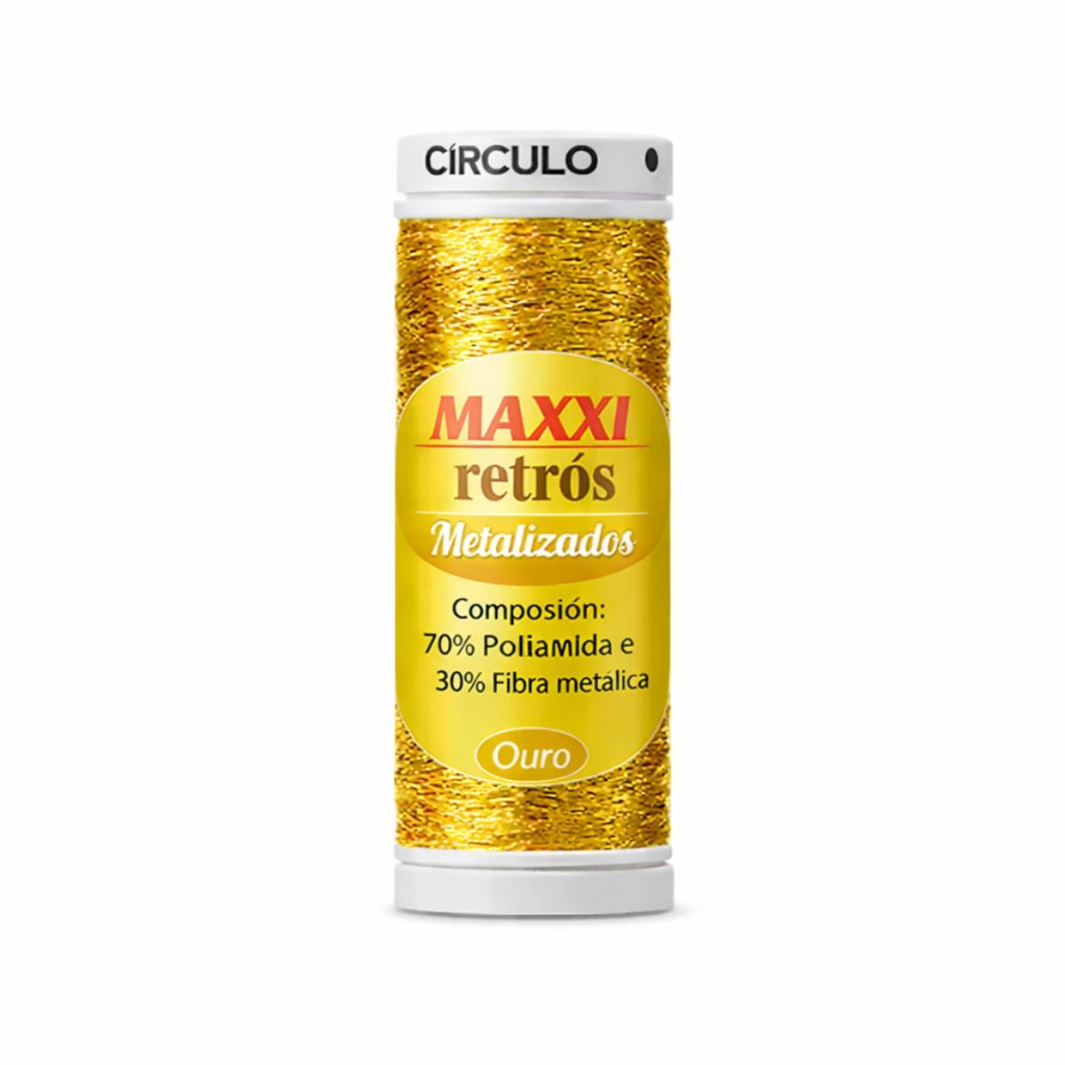 linha metalizada ouro maxxi retros circulo para bordado e costura