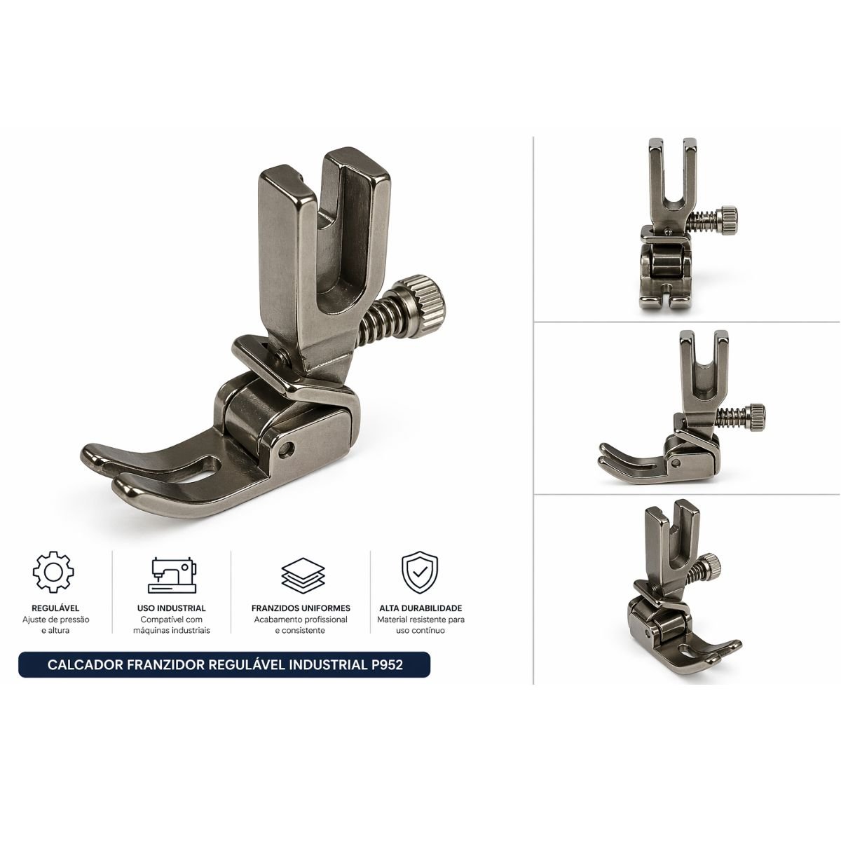 calcador franzidor regulavel industrial p952 para maquina de costura