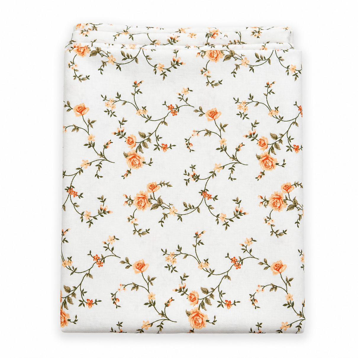 tricoline floral ramos e rosas rosas salmao