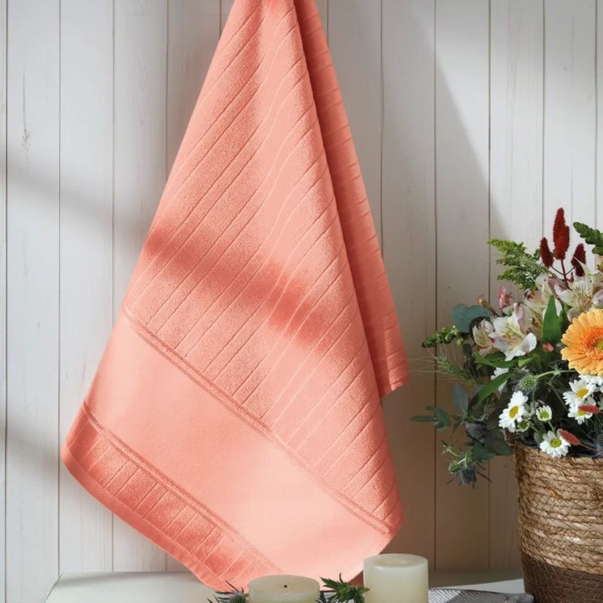 toalha lavabo velour artesanalle 6662 coral