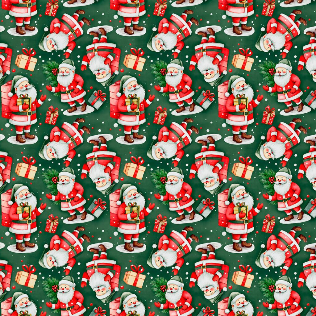 tricoline digital papai noel fundo verde