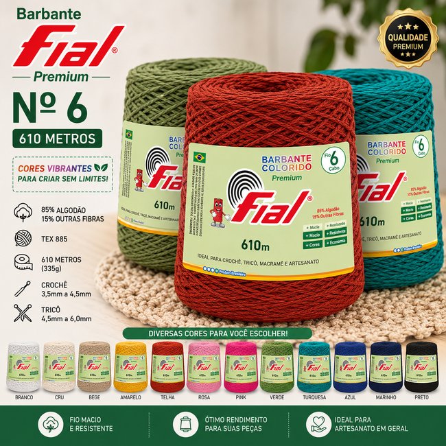 Barbante Fial Nº6 Premium 610 Metros-Bazar Setti